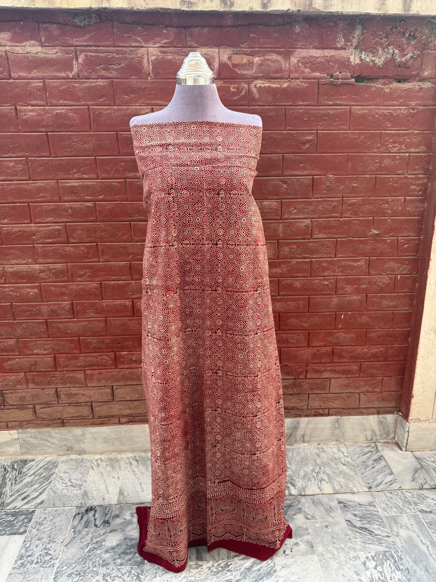 Asli Ajrak kurta (red)