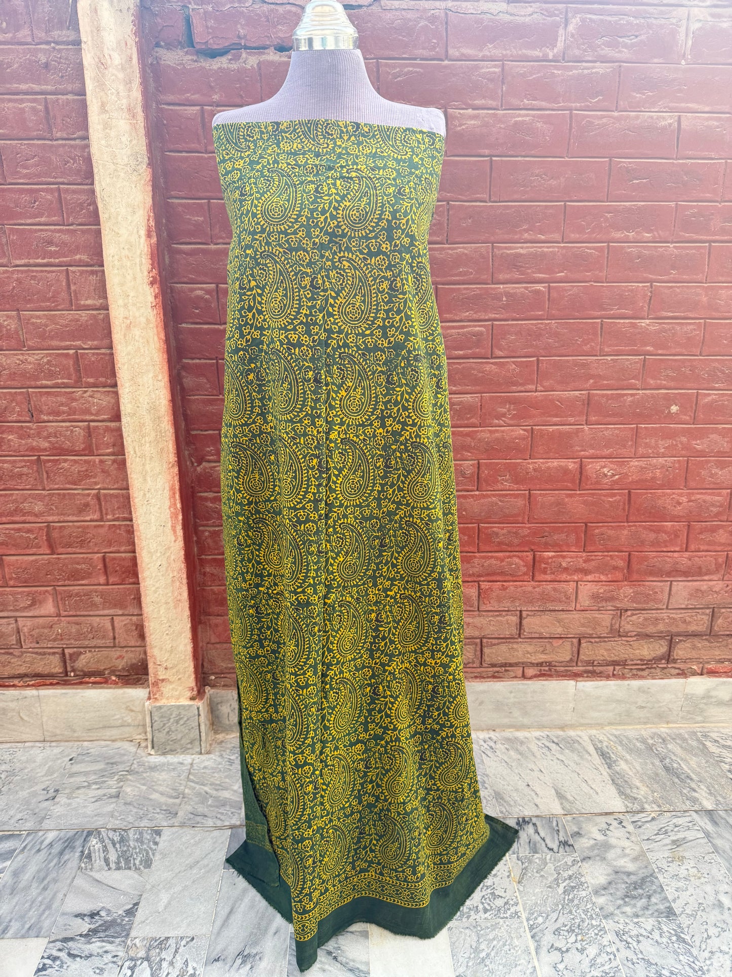 Jaal Ajrak kurta (green)