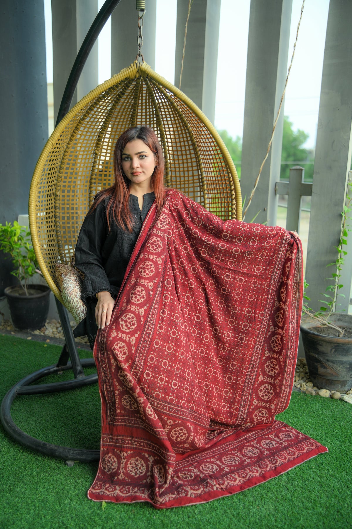 Natural Dye Ajrak shawls