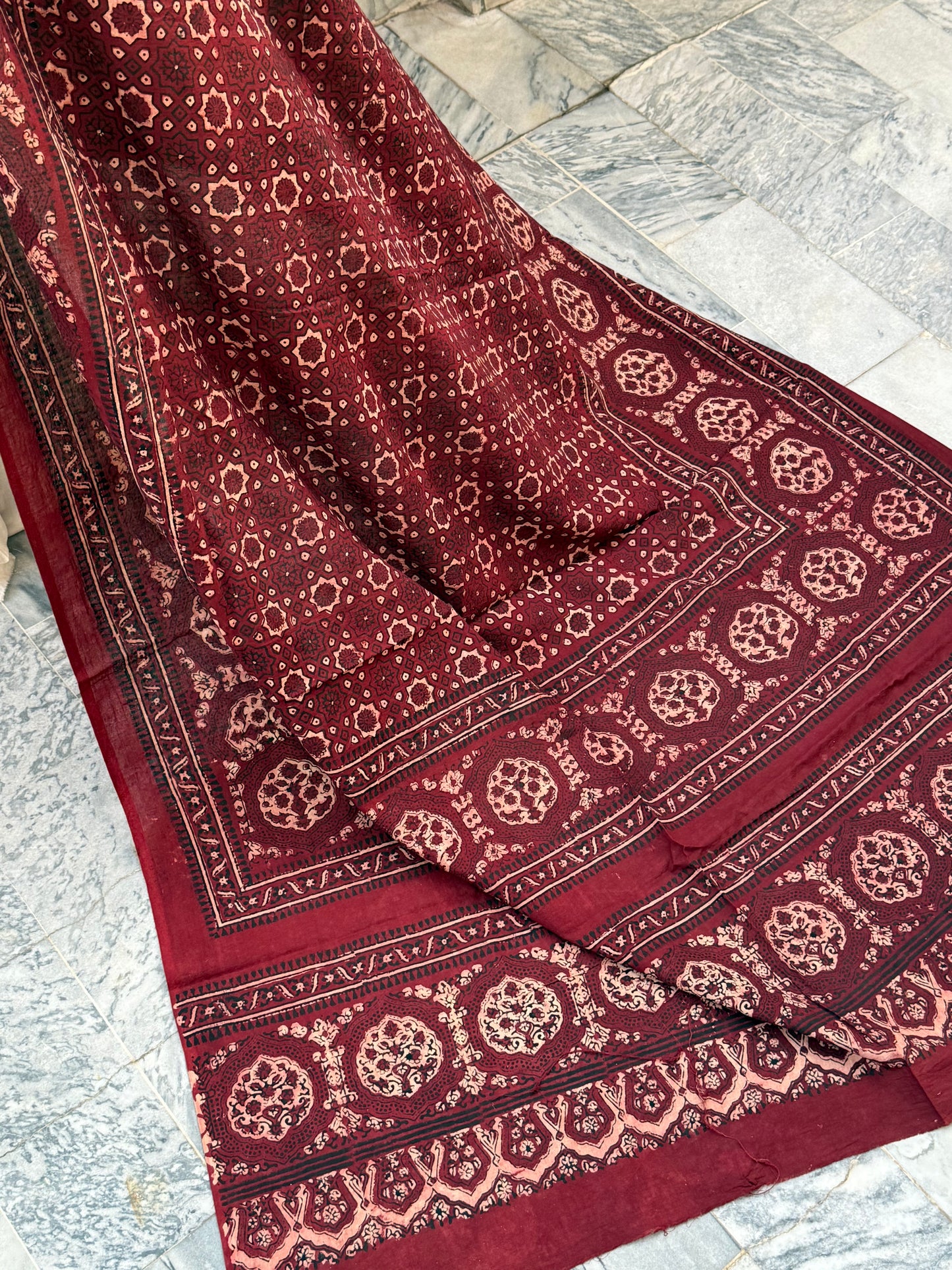 Attish Ajrak Shawl