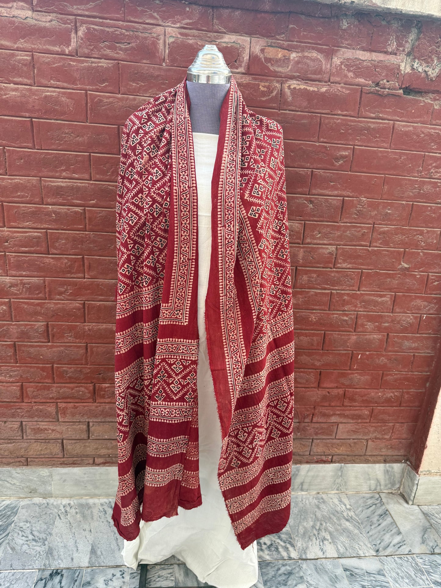 Laal Ajrak Shawl