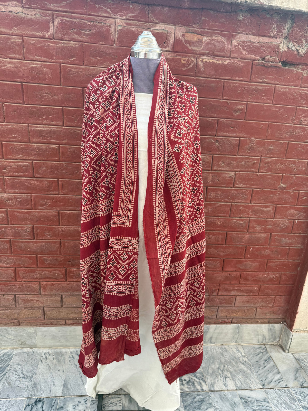 Laal Ajrak Shawl