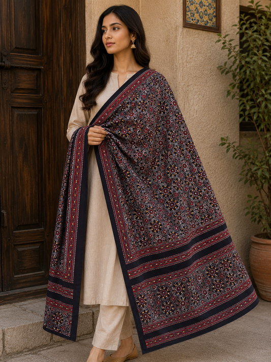 Linen chadar Sitara embellished