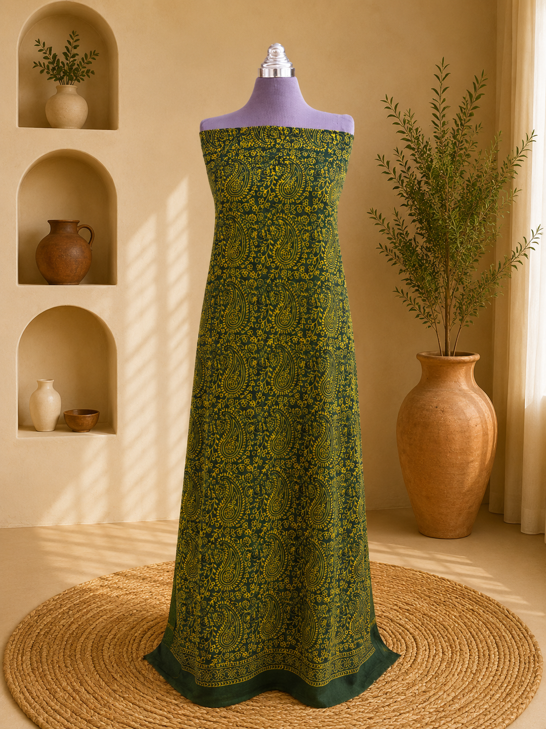 Jaal Ajrak kurta (green)