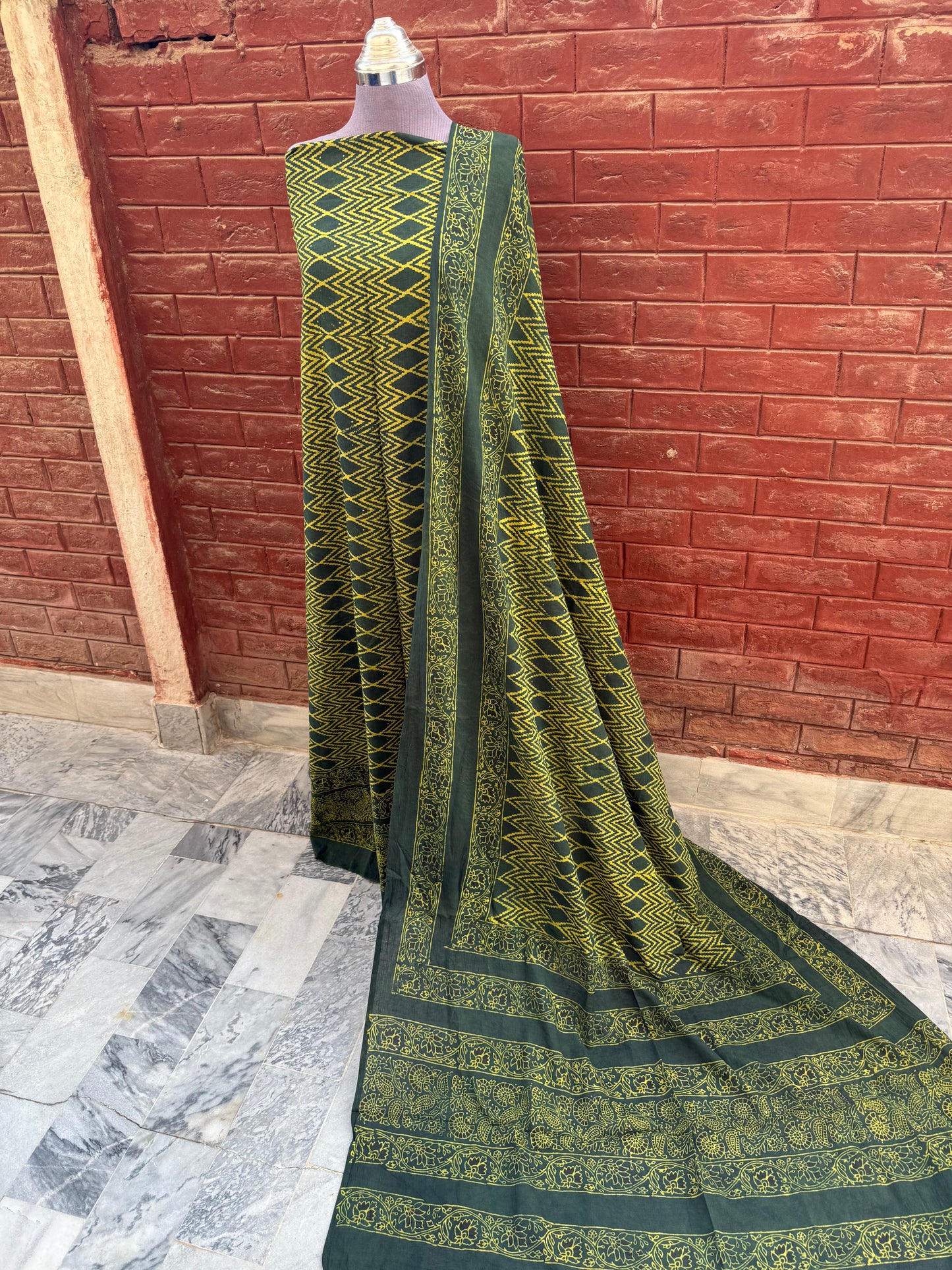 2 piece Ajrak (green)