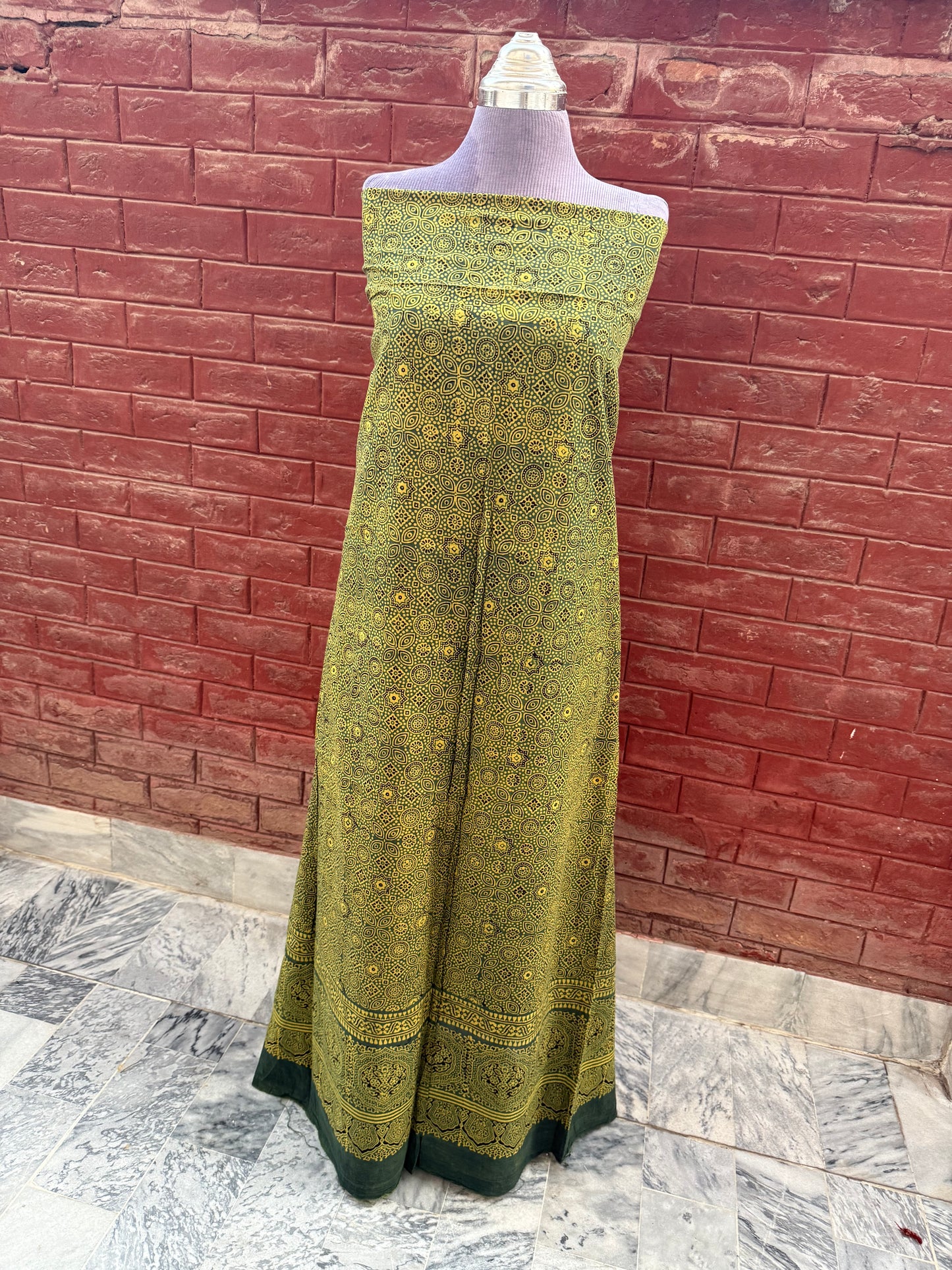 Asli Ajrak kurta (green)