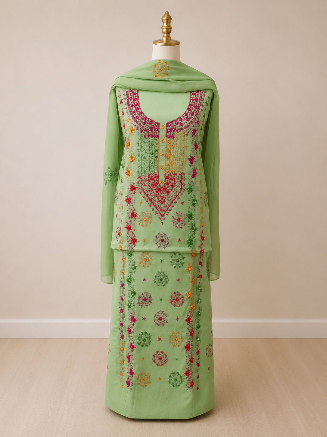 Tanka Embroidery 3pc Suit