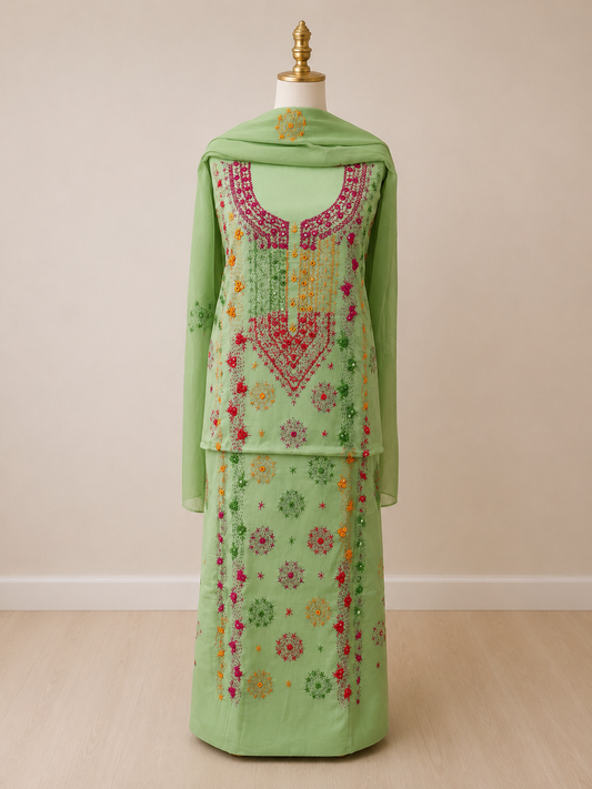 Tanka Embroidery 3pc Suit