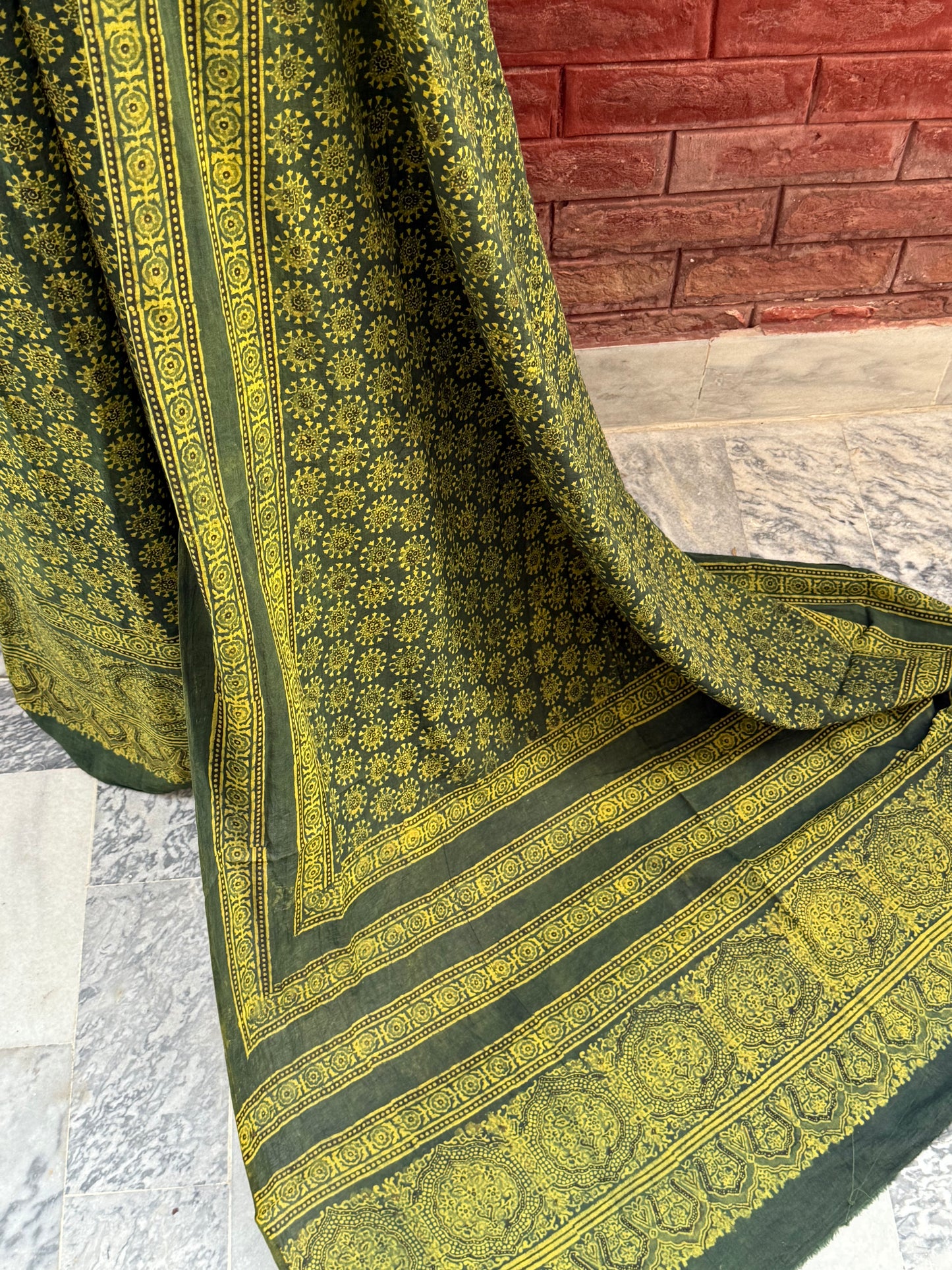 2 piece Ajrak (green)