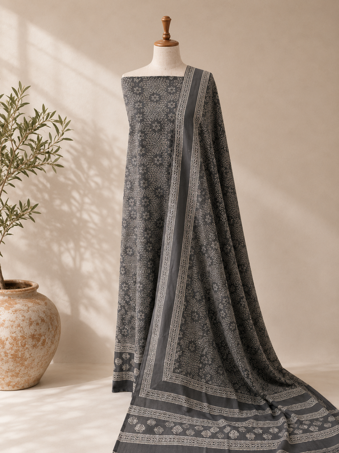 2 piece (Natural dye) grey