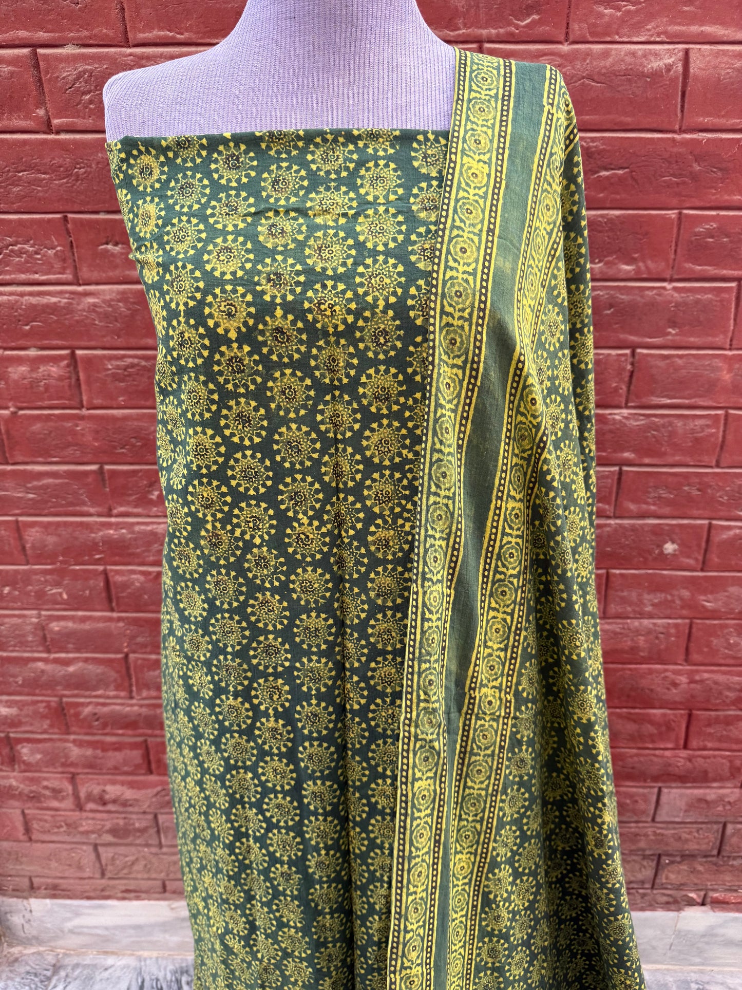 2 piece Ajrak (green)