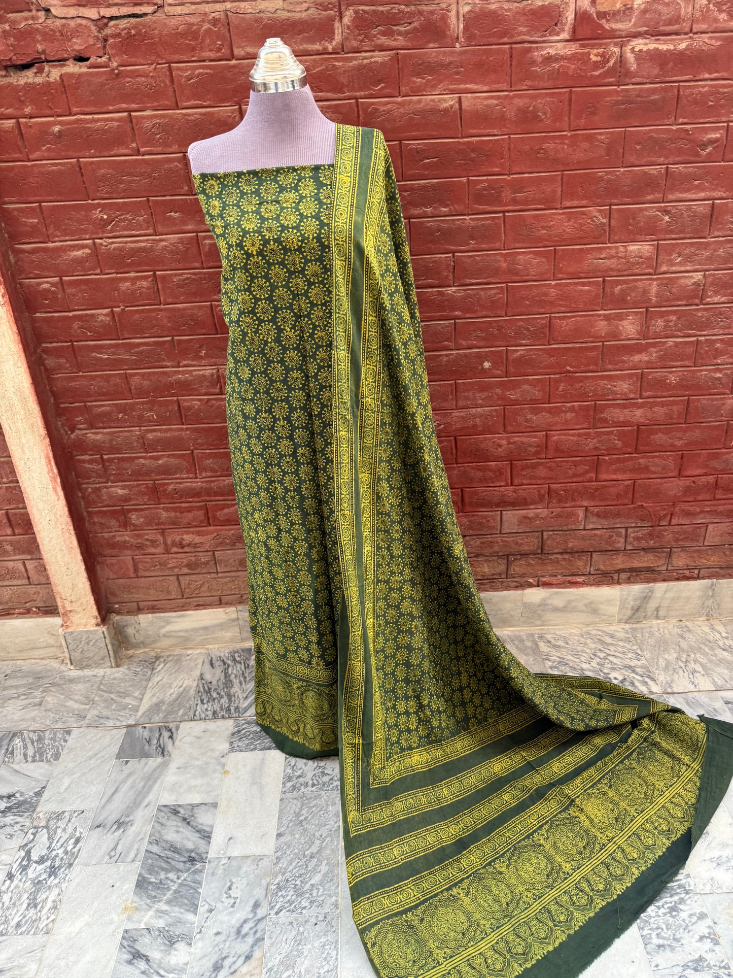 2 piece Ajrak (green)