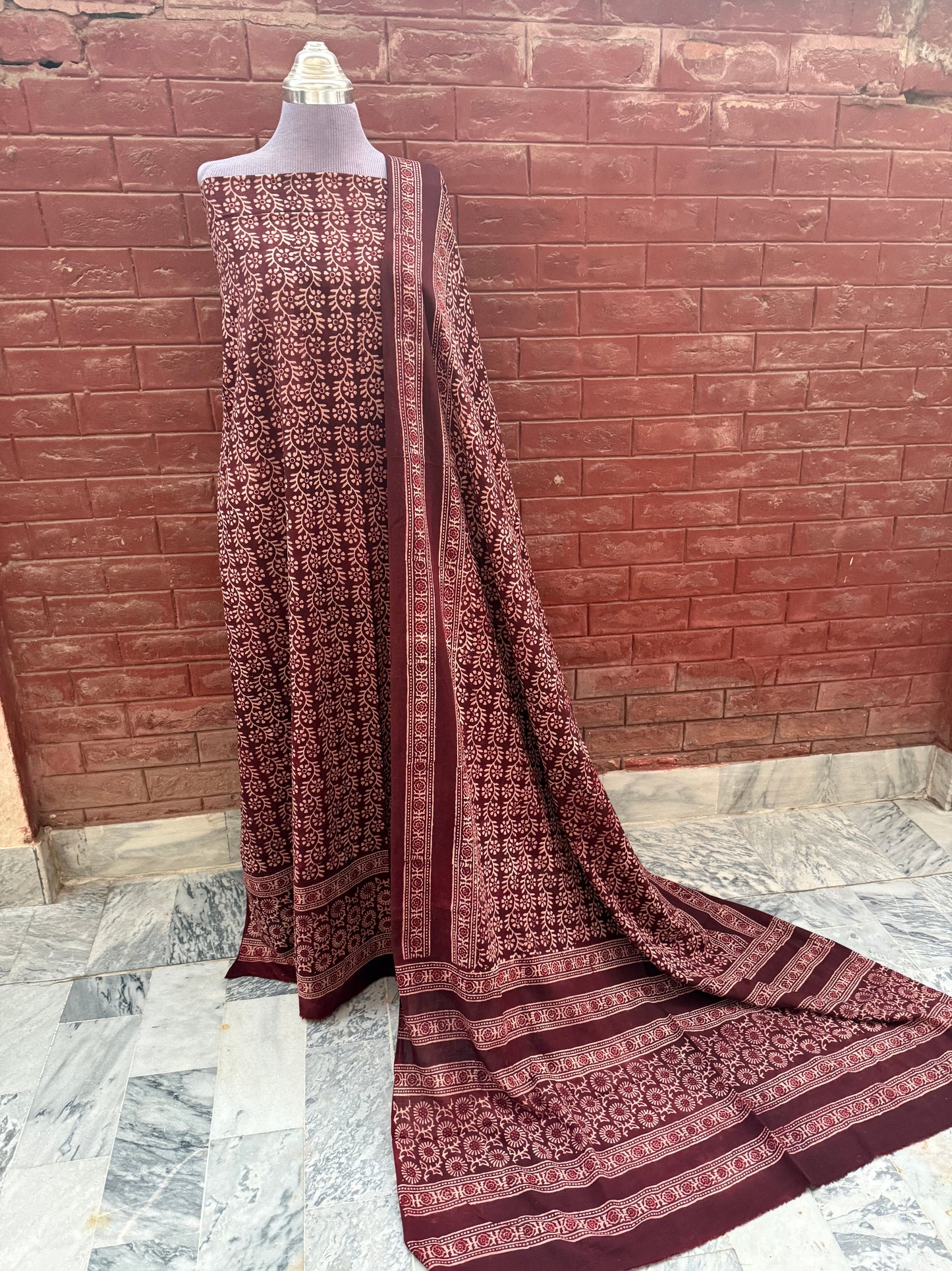 2 piece (Natural dye) deep maroon