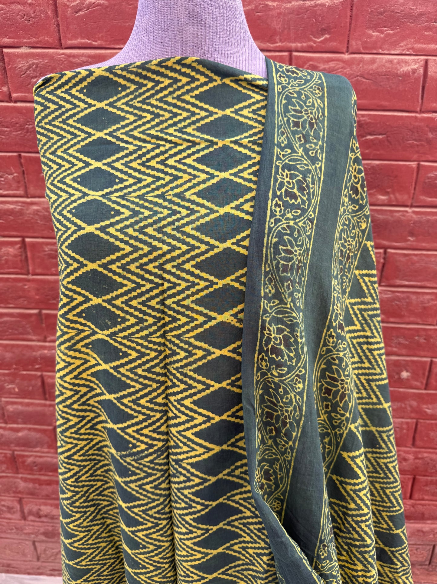 2 piece Ajrak (green)