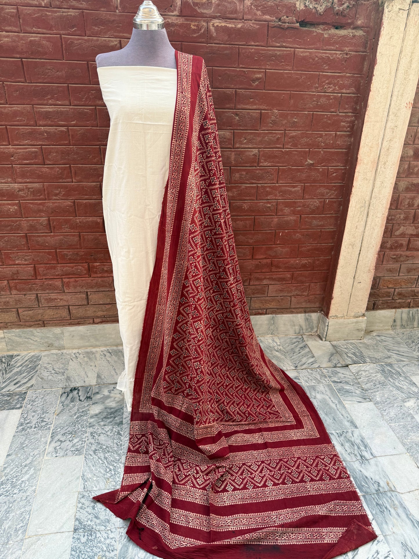 Laal Ajrak Shawl