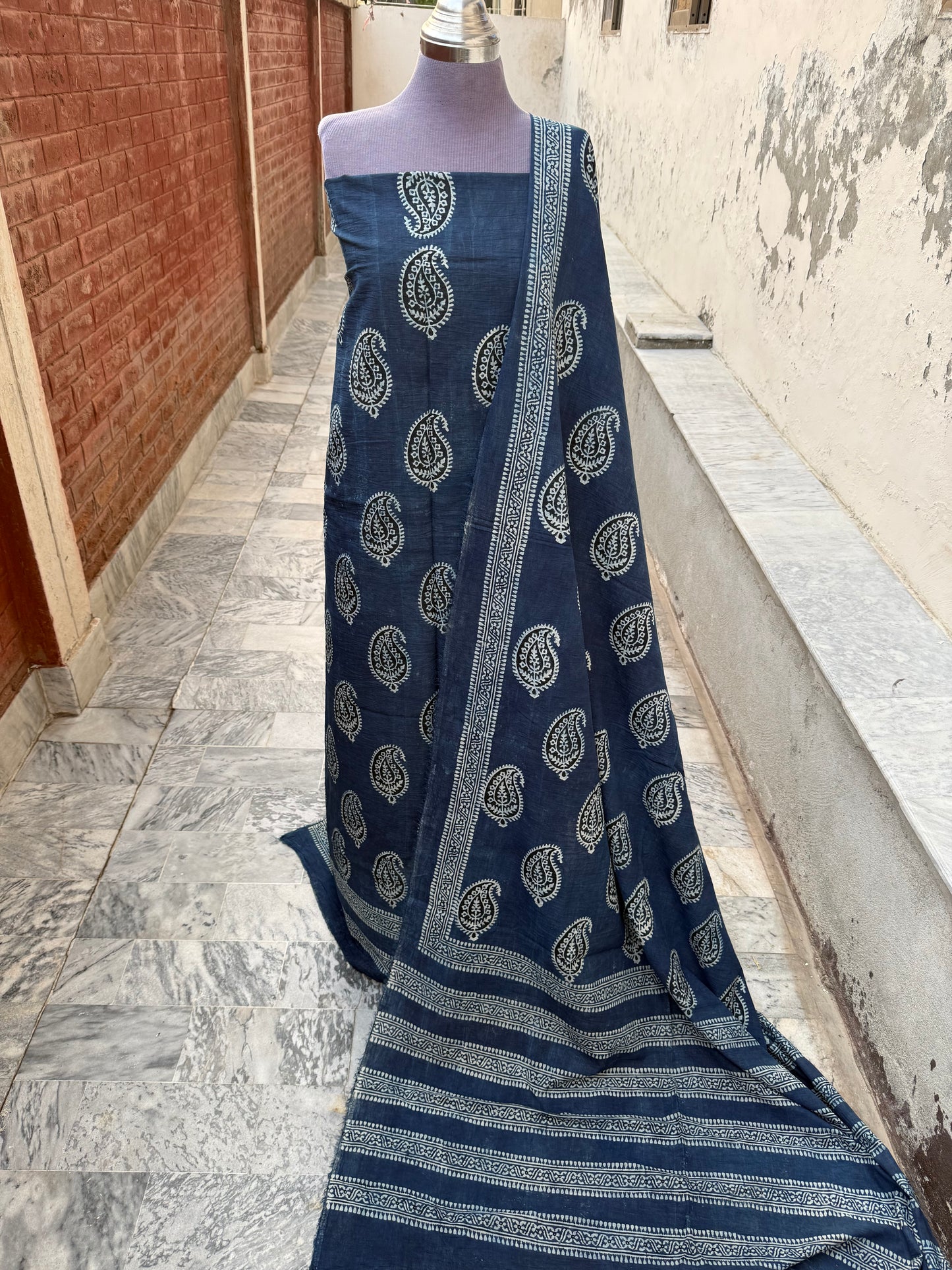 Paisely 2 Piece (Natural dye) Indigo