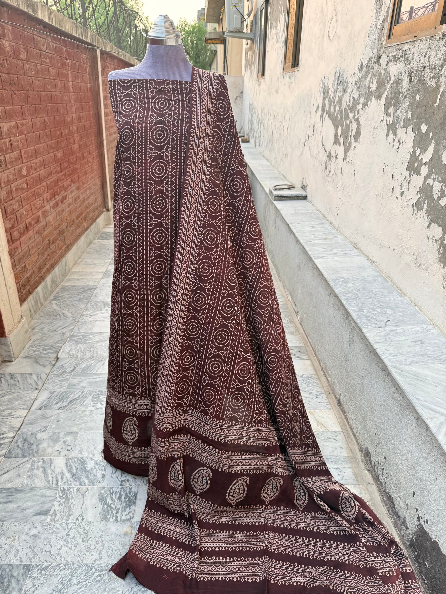 Chunri 2piece (Natural dye) deep maroon