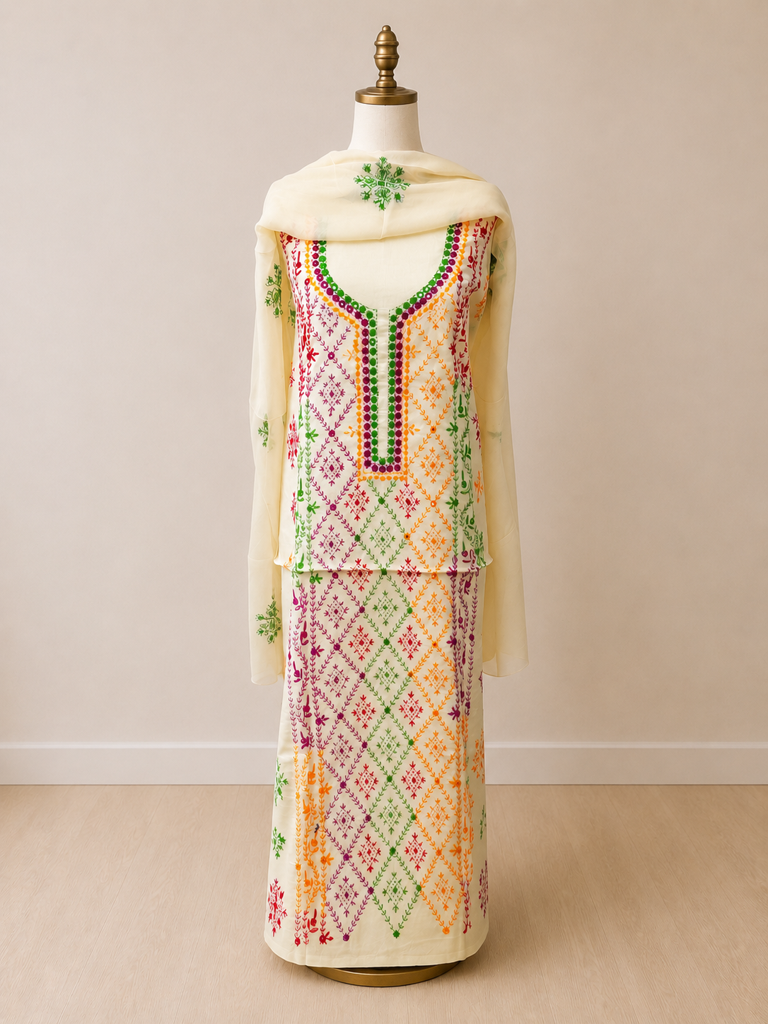 Tanka Embroidery 3pc Suit