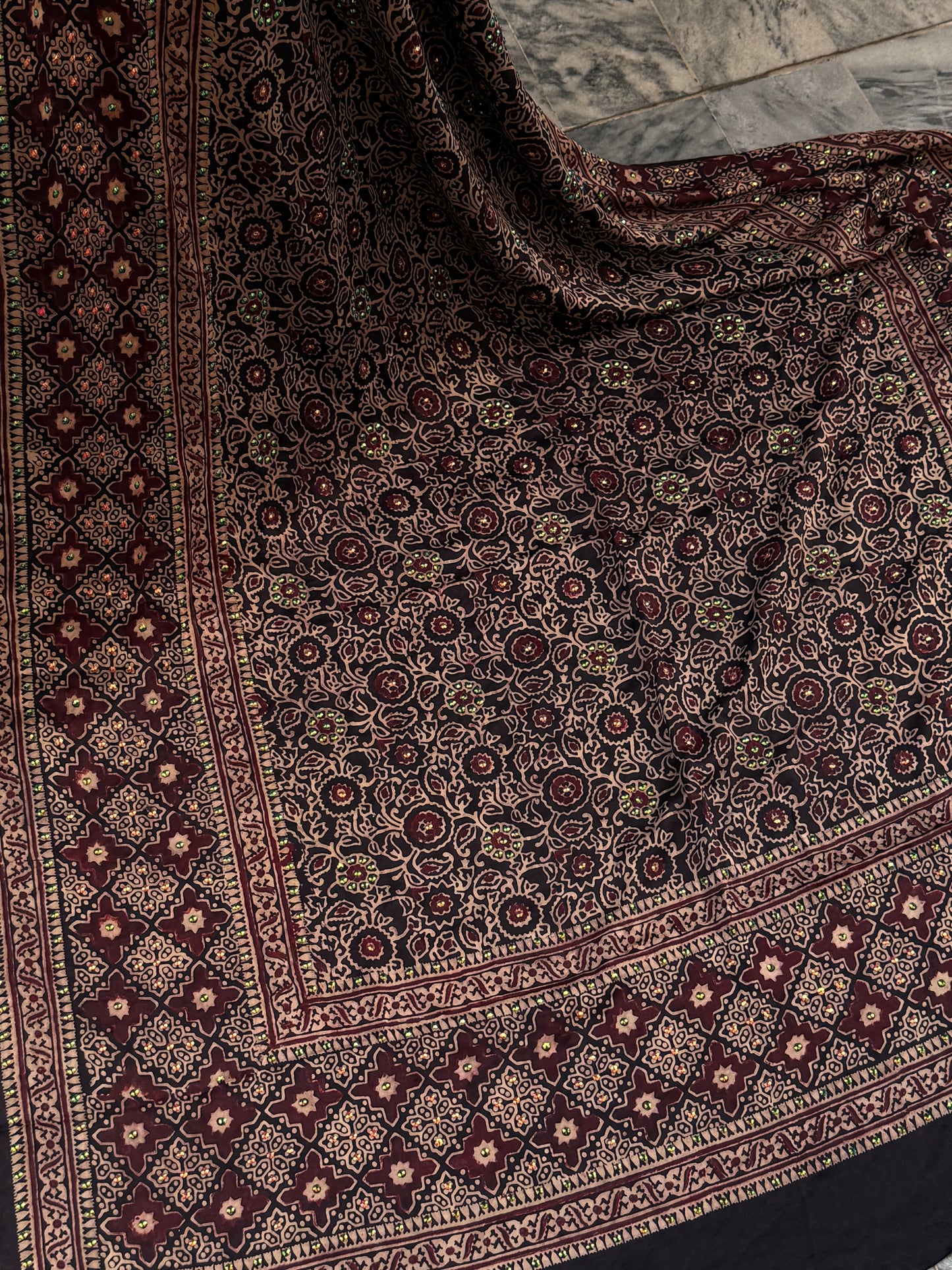 Premium chamois silk Sitara embellished (silk)