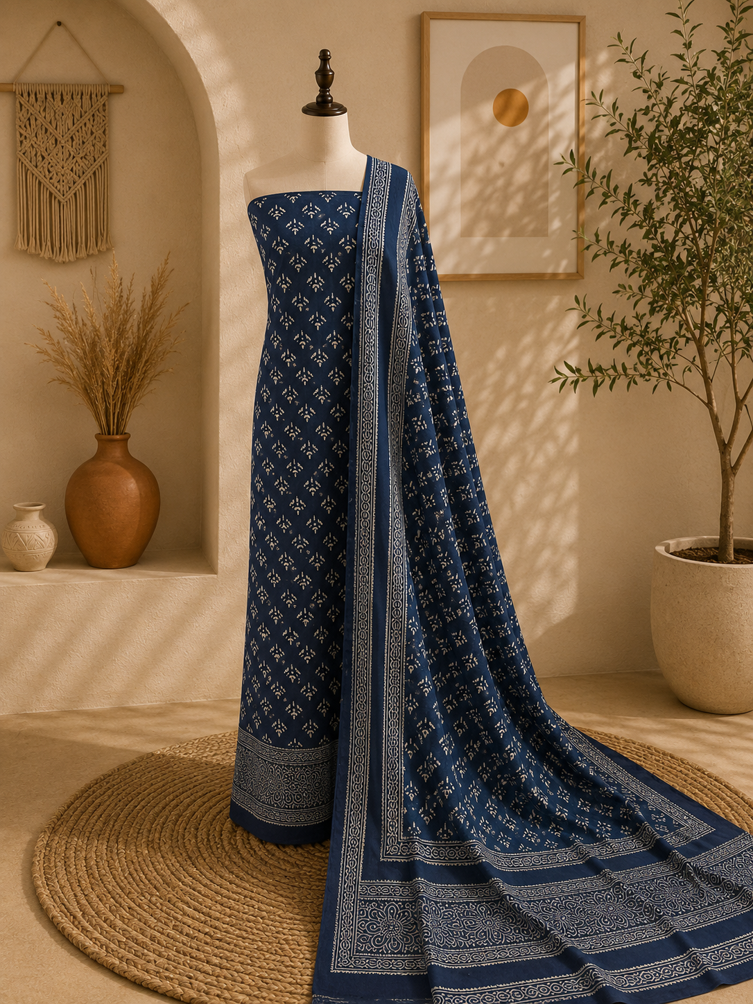 2 Piece (Natural dye) Indigo