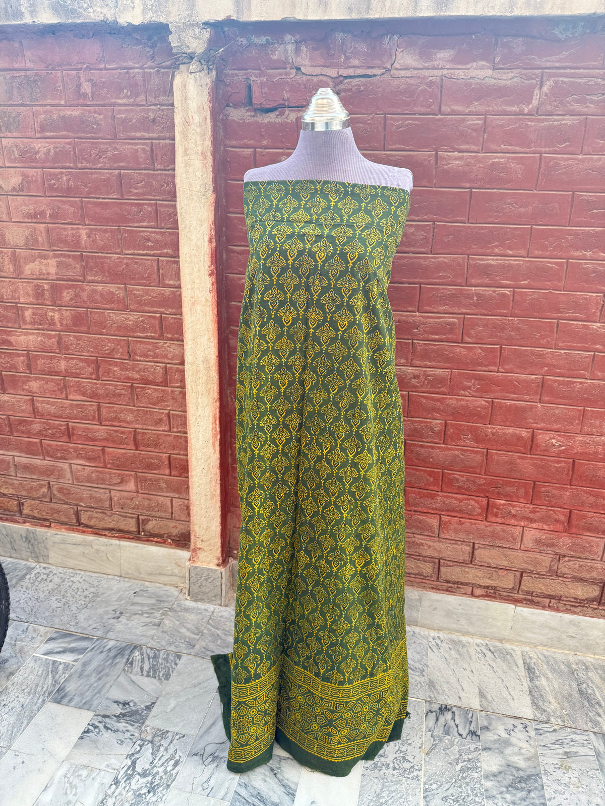 Kanash Ajrak kurta (green)