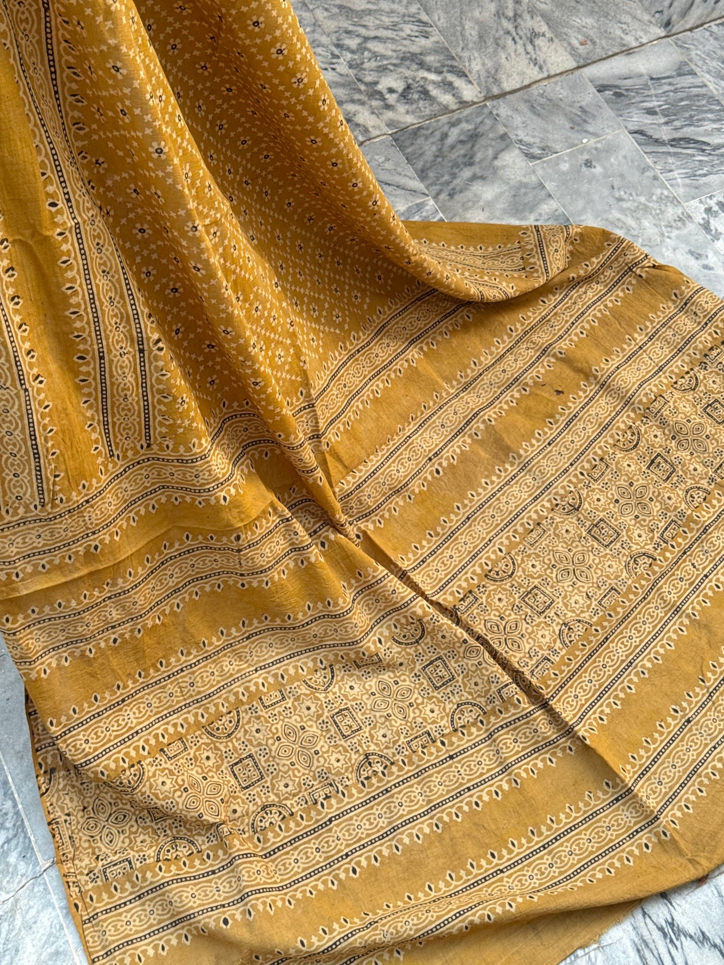2 piece Block print (Musturd)
