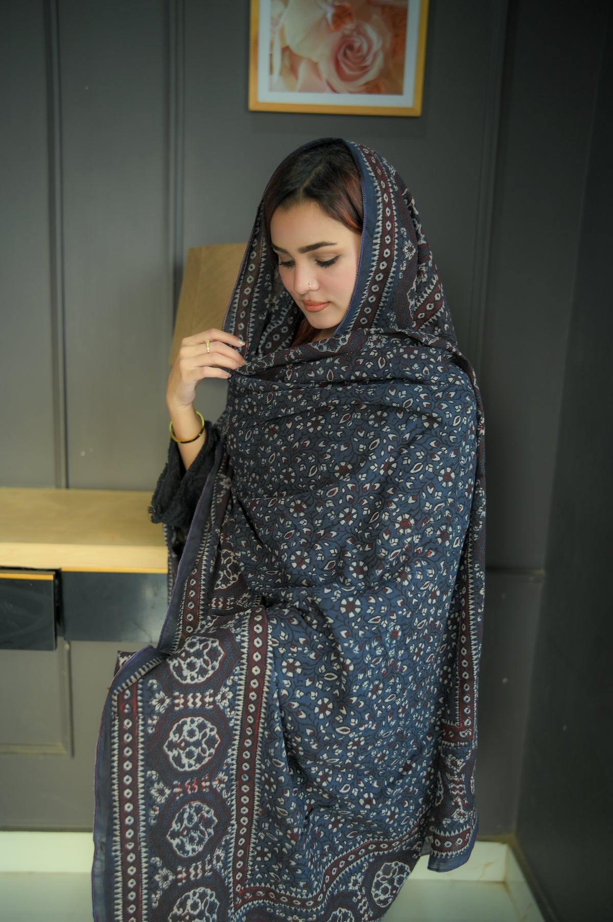 Neelam Ajrak Shawl