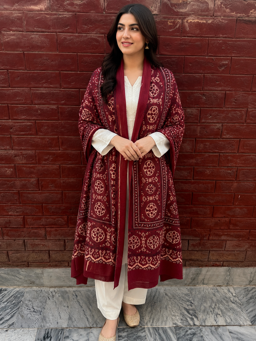 Attish Ajrak Shawl