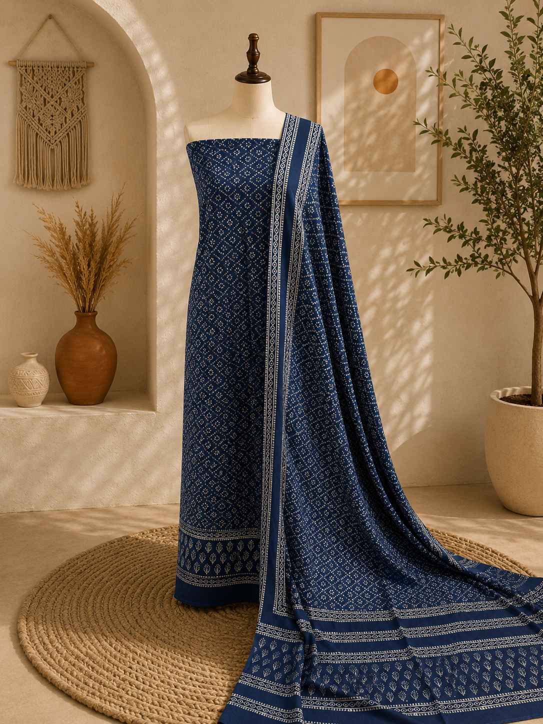 2 Piece (Natural dye) Indigo