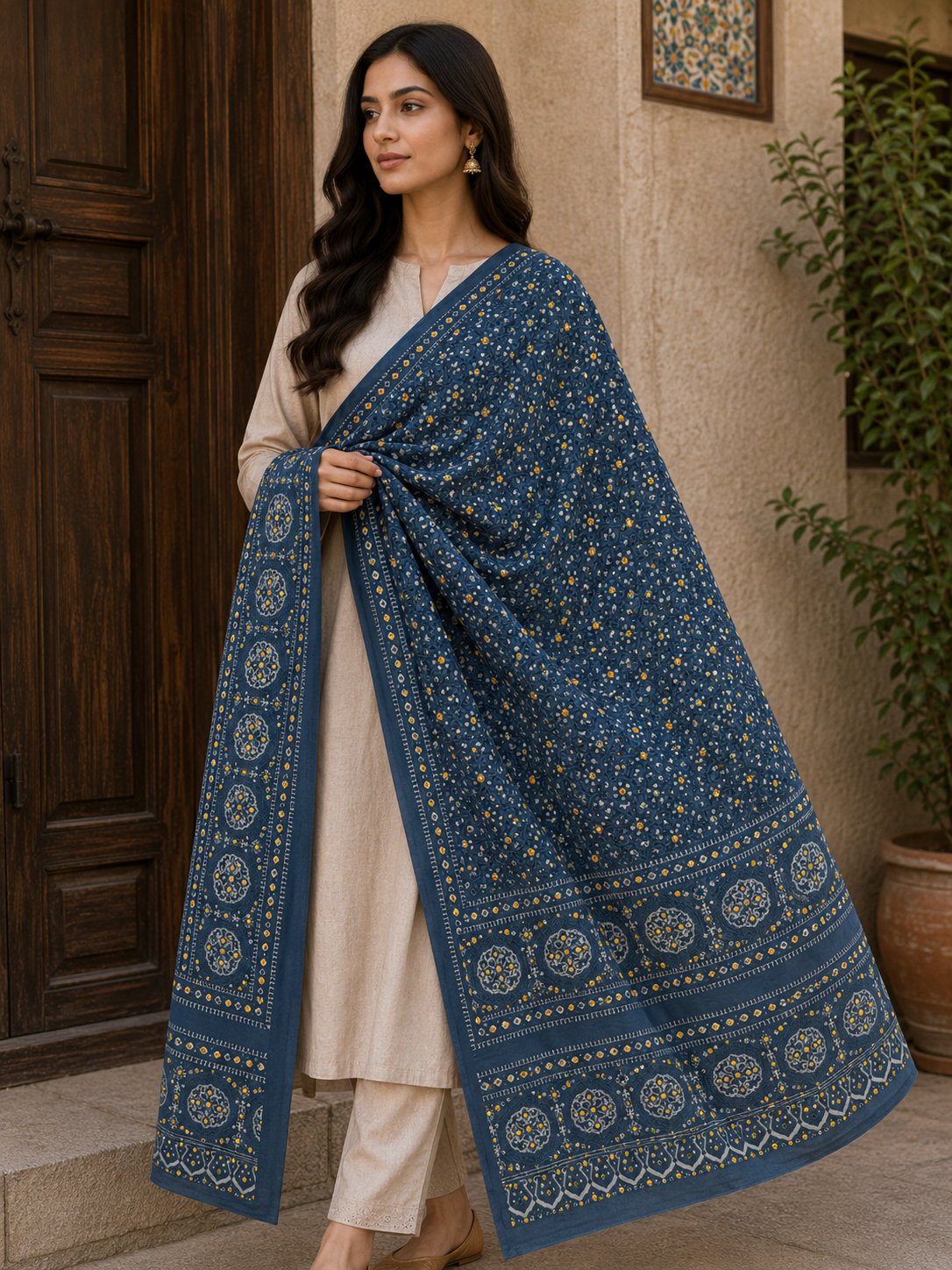 Pure lawn Indigo Sitara embellished