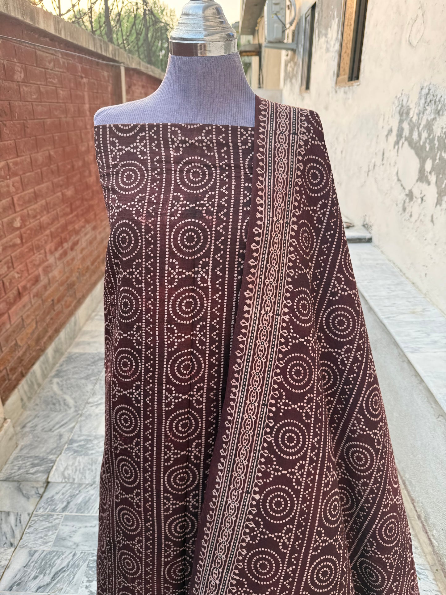 Chunri 2piece (Natural dye) deep maroon