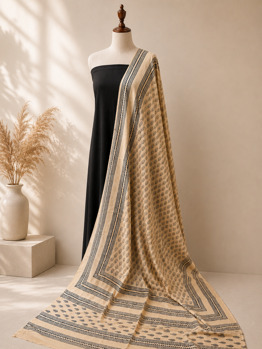 Dupata/Shawl Cream beige